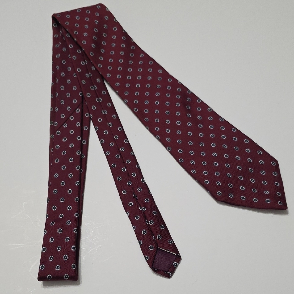 Red Geometric Silk Tie